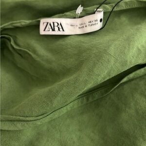Zara Olive Green Linen Material